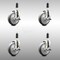 Service Caster 5 Inch 316SS Thermoplastic Rubber Swivel 1-1/8 Inch Stem Caster Set Brake SCC SCC-SS316EX20S514-TPRB-TLB-118-4 - alternate 1